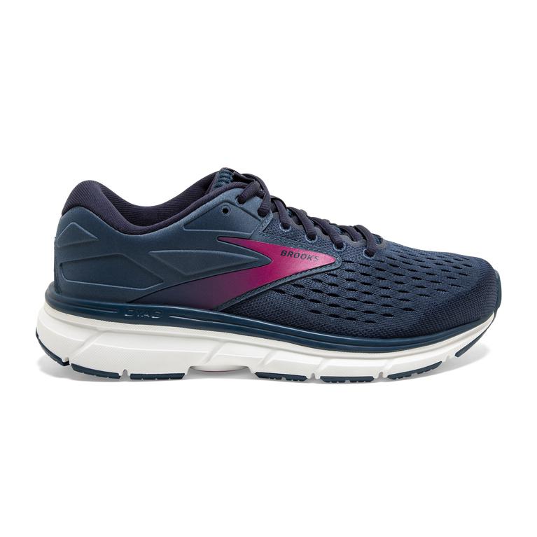 Brooks Dyad 11 Road Running Shoes - Women's - Blue/Navy/Beetroot (60789-LDAI)